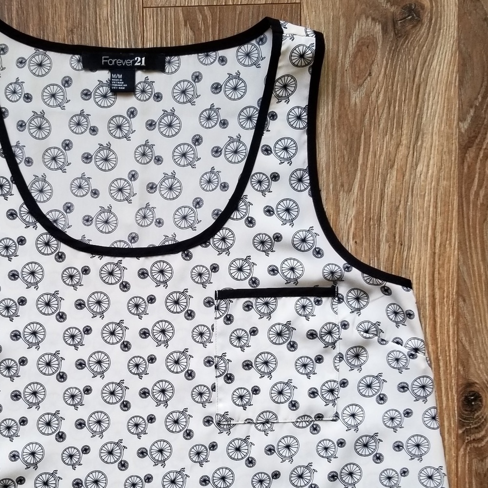 Forever 21 Antique Bicycle Print Tank